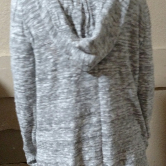 Faded Glory Hooded sweater white with grey threads - Picture 3 of 3